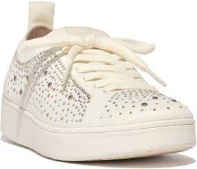 FitFlop Rally Rhinestone Knit Trainer Sneaker in Cream at Nordstrom Rack, Size 11