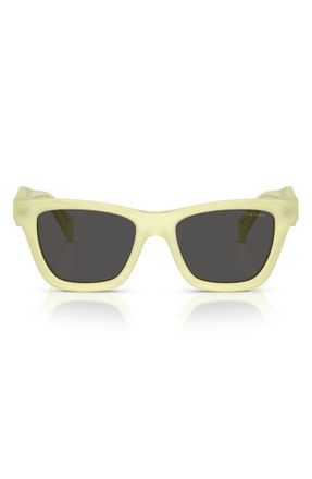 Prada 51mm Butterfly Sunglasses in Frosted Vanilla /Dark Grey at Nordstrom