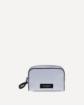 Dolce & Gabbana Borsa a Mano in popeline rigato e pelle Man UNI