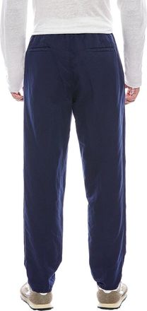 Brunello Cucinelli Linen-Blend with Drawstring Trousers - Navy