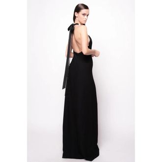 Pinko Elegante Tweekleurige Mouwloze Jurk - Dames - Avondkleed - Veelkleurig - M - Satijn - Kleedjes