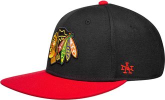 American Needle Outfield NHL Team Hat, Chicago Blackhawks Black/Red (41722A-CBH)