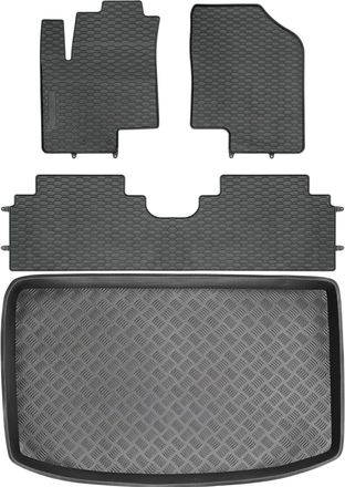 OEM Juego De Alfombrillas De Goma Para Kia Venga Minivan (2009-2017) + Alfombrilla Para El Maletero