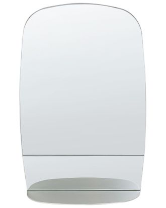 Beliani Beliani - Specchio Decorativo Da Parete In Stile Moderno Appeso In Metallo Con Ripiano 40 X 60 Cm Siver Brannay
