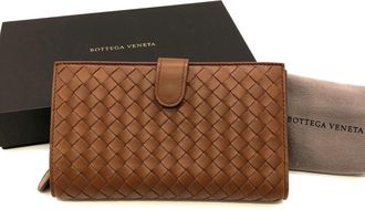 Bottega Veneta Brown Intrecciato Long Wallet (Bi-Fold) (Pre-Owned)