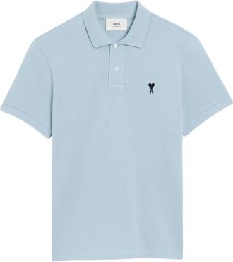 Ami Heldere Blauwe Zijde & Nylon T-shirts - Heren - Polos - Blauw - S - Nylon - Tops