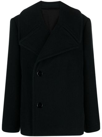 Christophe Lemaire double-breasted wool coat - Verde