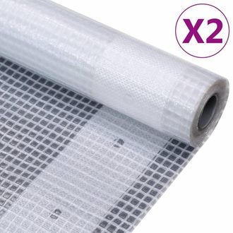 vidaXL Lonas De Leno 2 Unidades 260 G/m&sup2; 4x6 M Blanca Vidaxl
