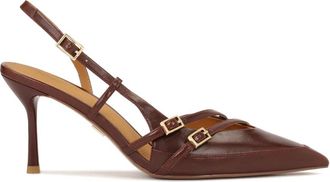 Kazar Bruine pumps met open hiel - Dames - Pumps - Bruin - 39 EU - Leer - Schoenen