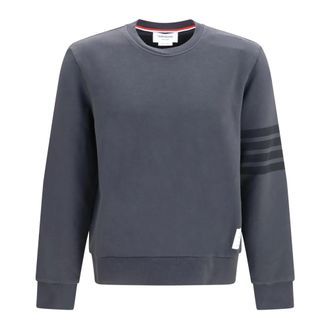 Thom Browne 4-Bar Katoenen Sweater - Heren - Sweatshirts & Hoodies - Grijs - Maat: S Katoen