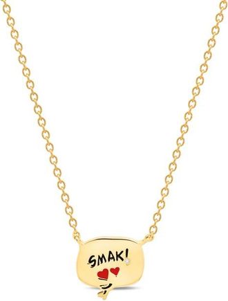 Crislu x Peanuts SMAK! Thought Balloon Pendant Necklace in 18Kt Yellow Gold /Clear Stone at Nordstrom, Size 16