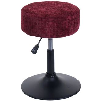 Hhg Hhg - Taburete 827, Taburete De Maquillaje, Giratorio Regulable En Altura &Oslash; 37cm Tejido Chenilla (465g/m&sup2;) Mvg, Burdeos
