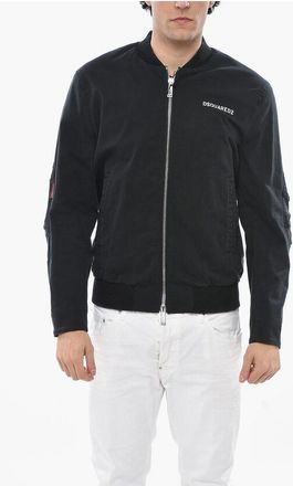 Dsquared2 Cotton Blend Bomber Jacket with Printed Logo size 46