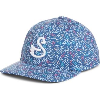 Swannies Vance Geo Print Snapback Golf Hat in Navy at Nordstrom Rack
