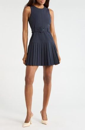 Cinq &agrave; Sept Charolette Sleeveless Belted Minidress in Navy at Nordstrom Rack, Size 12