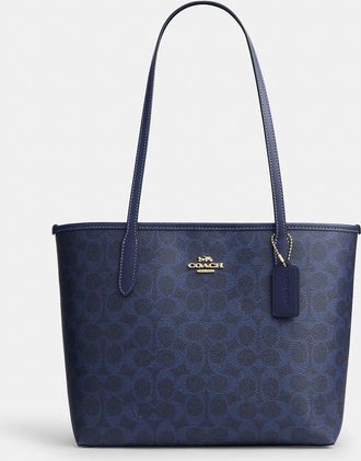 Coach Medium City Tote Bag In Signature Canvas
