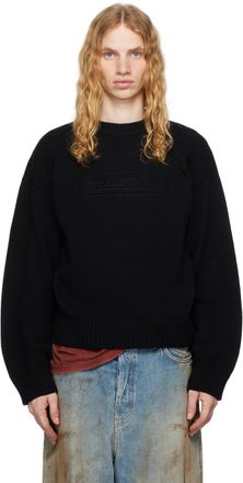 Tシャツ・カットソー DSQUARED Black Wool Sweater DSQUARED2 knit sweater (thin L cotton Black S71HA0902 Used