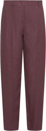 Marella Broeken - Dames - Straight fit broeken - Bruin - 2XL - Leer - Broeken