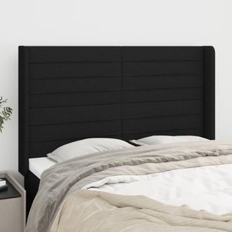 vidaXL Cabecero Con Orejas De Tela Negro 147x16x118/128 Cm Vidaxl