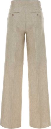 Max Mara Marrone Grigio Sfumato Exterior: Linen Pantaloni Trousers