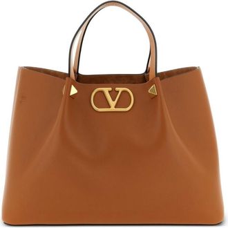 Valentino Garavani Brown VLogo Medium Tote