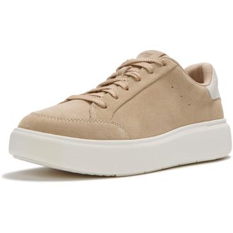 FitFlop Fitflop RTG Lace Up Suede Womens Hazelnut Trainers - Cream - Size UK 4