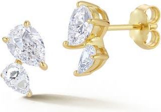 Glaze Jewelry Pear Cut Moissanite Stud Earrings in Gold at Nordstrom Rack