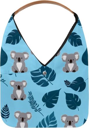 Generic Koalas Leaves Reusable Lightweight Grocery Bags - Foldable Into Compact Pouch, Washable & Sturdy, Multipurpose for Shopping and Travel