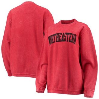 Pressbox Womens Pressbox Red Northeastern Huskies Comfy Cord Vintage Wash Basic Arch Pullover Sweatshirt at Nordstrom, Size Xx-Large
