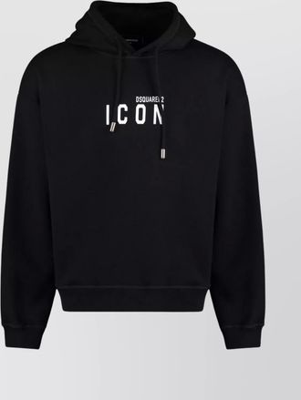 Dsquared2 relaxed fit cotton hoodie with hood