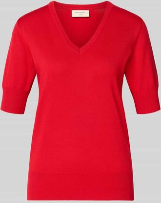 Freequent Strickshirt mit V-Ausschnitt Modell Katie in Rot, Gr&ouml;&szlig;e XXL