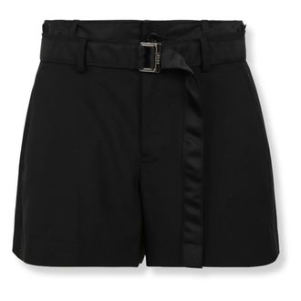 sacai Short Shorts, female, Black, Size: L Nylon Twill Shorts