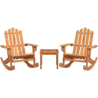 vidaXL 3 Piece Adirondack Garden Lounge Set Solid Wood Acacia vidaXL