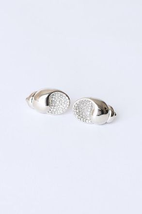 Classicharms Lexi Crystal Seashell Stud Earrings in Silver at Nordstrom