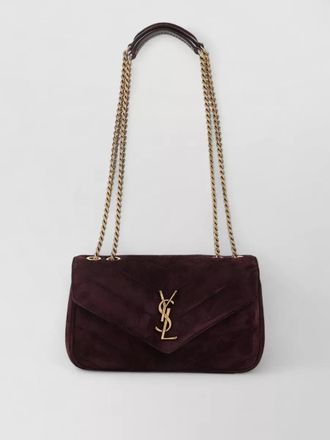 Saint Laurent lou suede chain detail shoulder bag