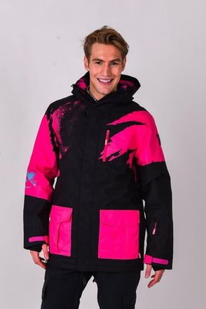 OOSC Afterparty Jacket in Black & Pink at Nordstrom, Size Xx-Large