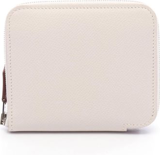 Herm&egrave;s White Leather Wallet (Bi-Fold) (Pre-Owned)