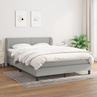 vidaXL Vidaxl - Cama Box Spring Con Colch&oacute;n Tela Gris Claro 140x190 Cm