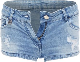 Balmain Distressed Washed B Logo Charm Hot Shorts