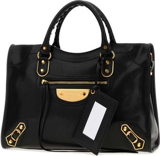 Balenciaga Womens Black Leather Medium Le City Uptown Handbag Borse A Mano Bag