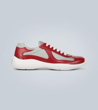 Prada Americas Cup leather-trimmed sneakers