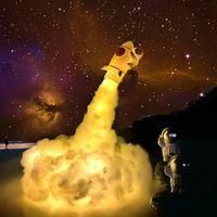 OEM L&aacute;mpara Nocturna Con Forma De Cohete Nublado, Kit De Bricolaje Colorido Hecho A Mano, L&aacute;mpara De Astronauta Para La Habitaci&oacute;n De Los Ni&ntilde;os - Crezuo