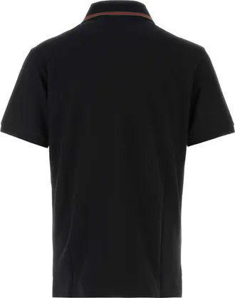 Gucci Mens Black Piquet Polo Shirt Cotton T-shirts And Polos