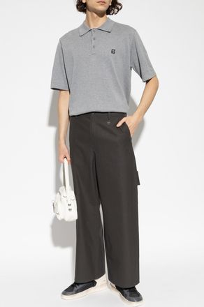 Balmain Polo With Logo, Mens, Black