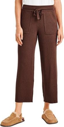Splendid Georgie Rib Wide Leg Crop Pants in Spice at Nordstrom Rack, Size X-Large