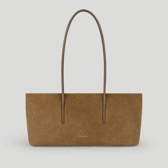 DeMellier The Stockholm Shoulder in Tobacco Suede Leather Shoulder bag