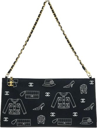 Chanel Borsa a spalla Icon con stampa 2002 - Blu