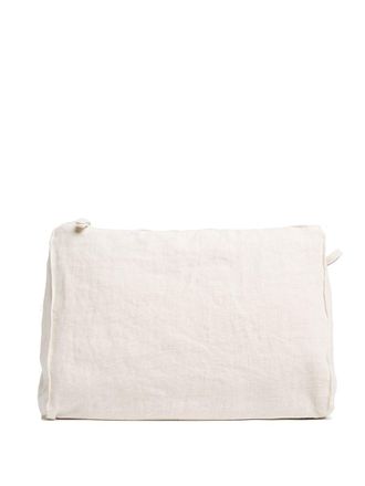 ONCE MILANO zip-up linen wash bag - Neutrals