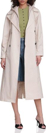 Avec Les Filles Quilted Hoodie Cotton & Nylon Trench Coat in Ivory at Nordstrom, Size X-Small
