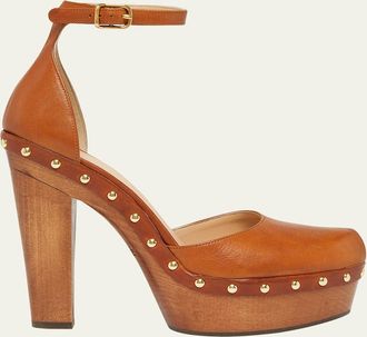 Chlo&eacute; 130mm Lola Leather Platform Pumps